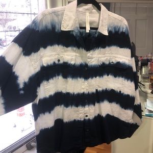 Stylish oversized tie-dye button down